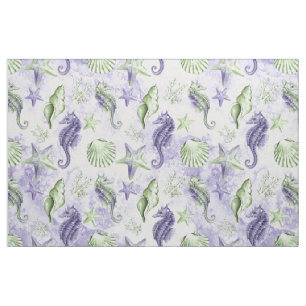 Tissu Coastal Chic   Vert pourpre et citron vert