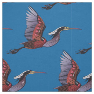 Tissu cobalt d'agami héron