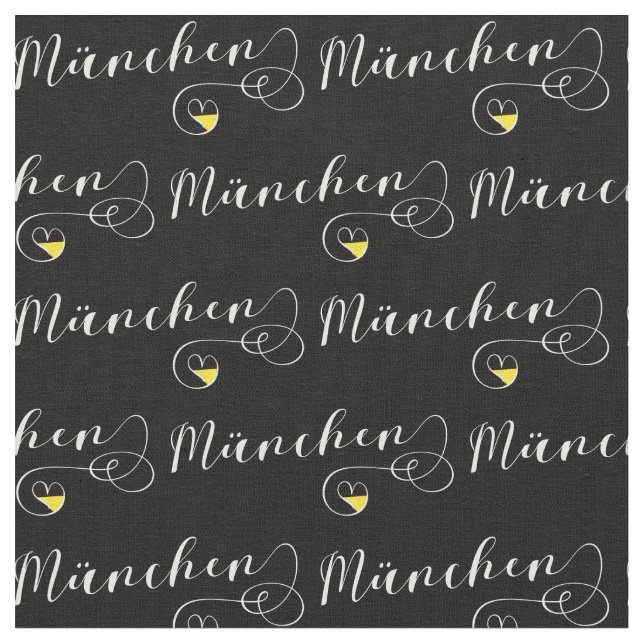 Tissu Coeur du drapeau de Munich, drapeau de München (Fermer)