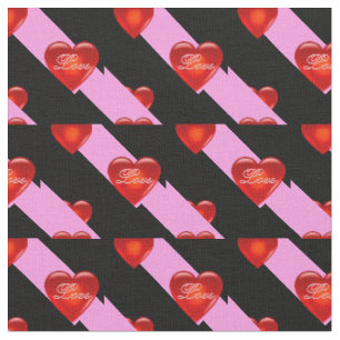 Tissu coeur/grand/petit coeur rouge/bande d'amour/rose n