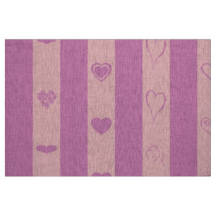 Tissu Coeur mignon Moderne rose pourpre bande