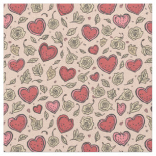 Tissu Coeur rétro