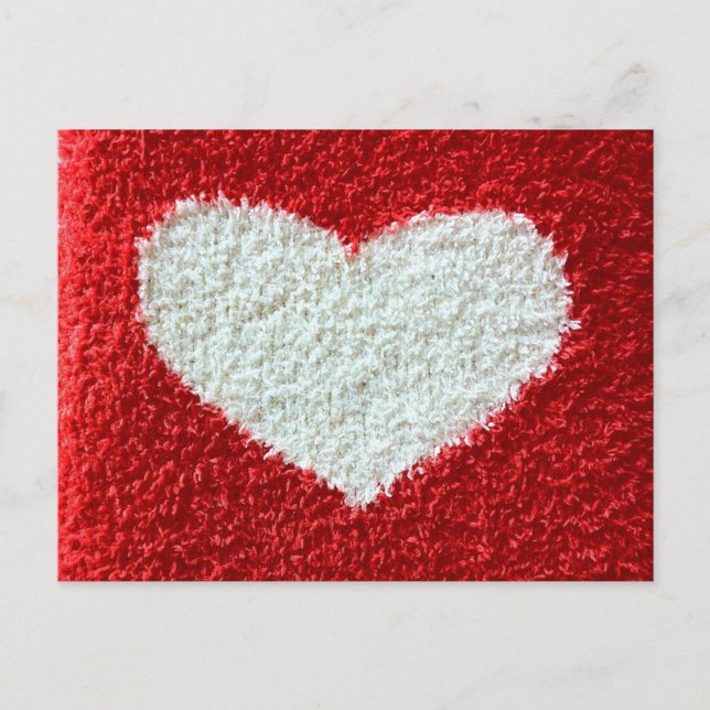 Tissu coeur rouge enregistrer la date carte postal (Devant)