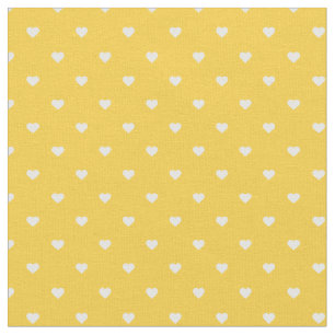 Tissu Coeurs à points Polka Jaune