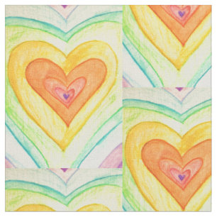 Tissu Coeurs d'amitié Rainbow Fabric Matériel d'art