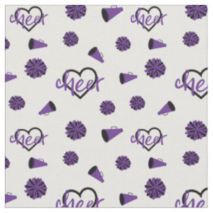 Tissu Coeurs de poitrine pourpre, Pom Poms, Motif de mé