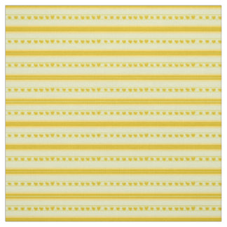 Tissu Cœurs jaunes et jaune foncé en rayures