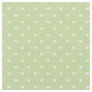 Tissu Coeurs Point Polka Vert Mint