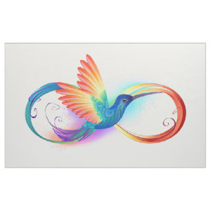 Tissu Colibri arc-en-ciel avec symbole Infinity