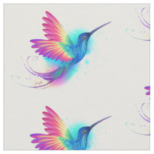 Tissu Colibri arc-en-ciel exotique