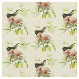 Tissu Colibri vert gonflé par blanc vintage
