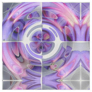 Tissu Collage abstrait violet et rose