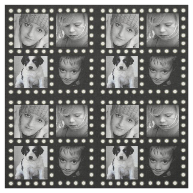 Tissu Collage fait sur commande de famille de photo de (Échantillon)