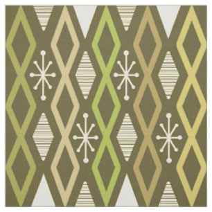 Tissu Colonnes Diamond de l'Âge Atomique Vert olive