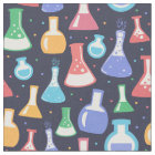 Tissu coloré à thème de chimie avec des formes mig