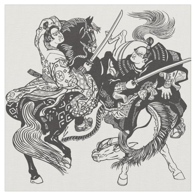 Tissu Combat des guerriers japonais samouraïs Fabric (Fermer)