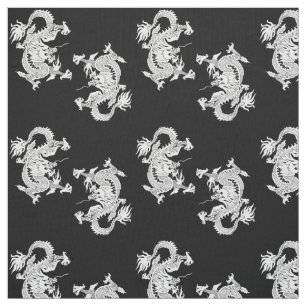 Tissu Combattre le motif de dragon chinois
