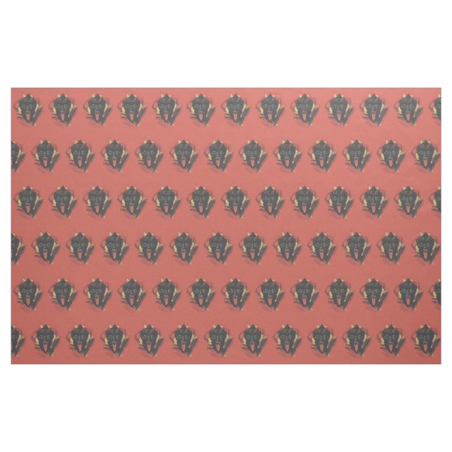 Tissu Commutateur Krampus souriant rouge (Yard)