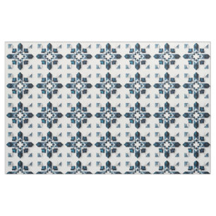 Tissu Conception abstraite géométrique en symbole bleu e
