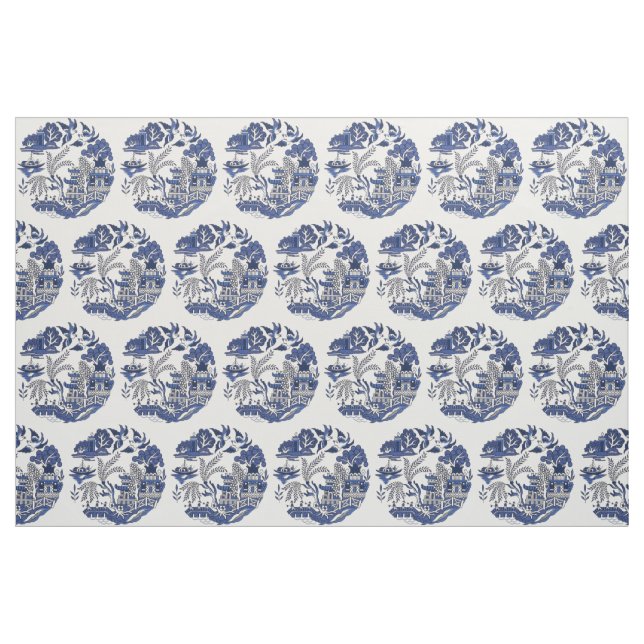 Tissu Conception classique de carrelage bleu saule (Fat Quarter)