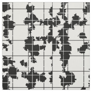 Tissu Conception d'art abstrait organique noir et blanc