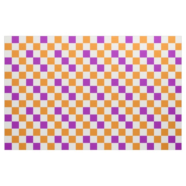 Tissu Conception de motif à carreaux orange blanc violet (Fat Quarter)