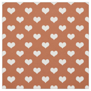 Tissu Conception de motif de cœur d'amour blanc marron