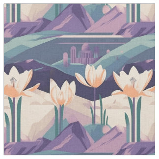 Tissu Conception de Motif géométrique de Crocus Vintage 