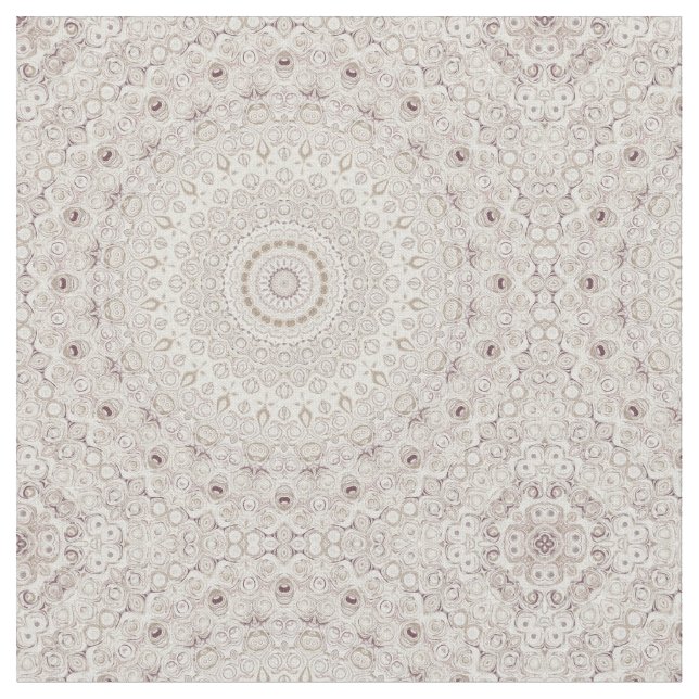 Tissu Conception de motif mandala beige et taupe (Fermer)