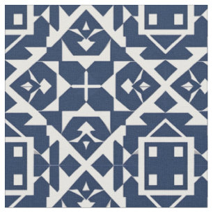Tissu Conception géométrique bleue abstraite