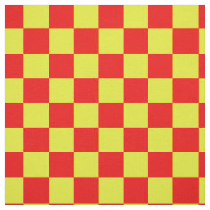 Tissu Conception Motif de chèque en plastique jaune roug