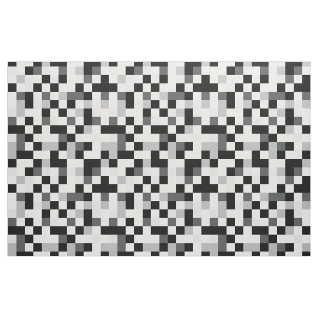 Tissu Conception noire et blanche de pixel (Yard)