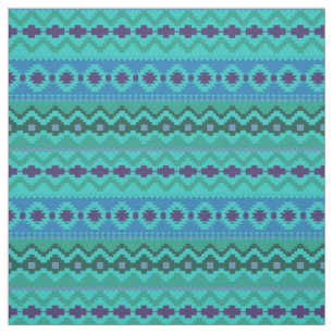 Tissu Conception Tribale Aztèque turquoise