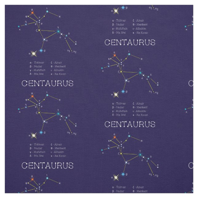 Tissu Constellation D'Étoiles Centaurus (Échantillon)