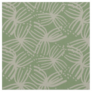 Tissu Contemporain abstrait floral lime vert foncé en ét