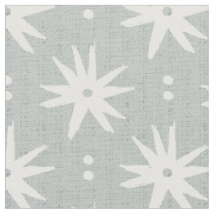Tissu Contemporain bleu sauge étoiles païennes géométriq
