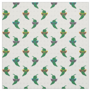 Tissu Cool Shades Green Chili Motif