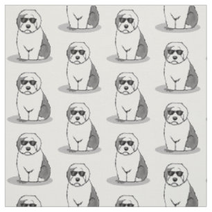 Tissu Cool Vieux Chien à mouton anglais (Grey 1) Mignonn