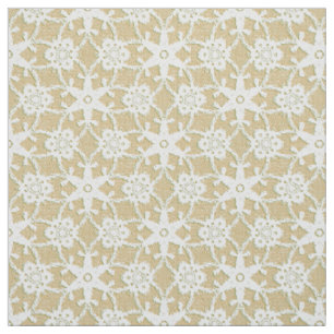 Tissu Copie antique de dentelle - blanc et beige