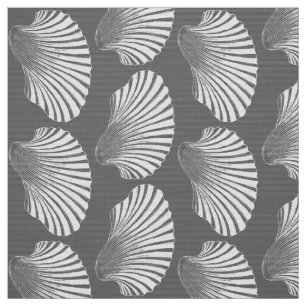 Tissu Copie de bloc de Shell de feston, gris/gris et
