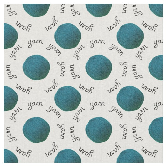 Tissu Copie de fil/motif turquoise de boules de fil (Fermer)