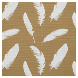 Tissu Copie de plume blanche sur le chameau bronzage