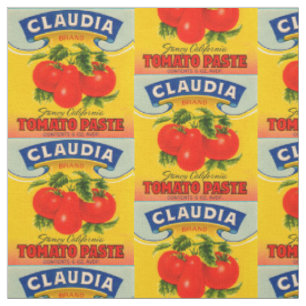 Tissu copie d'étiquette de sauce tomate de Claudia des