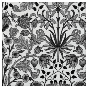 Tissu Copie, gris, noir et blanc de jacinthe de William