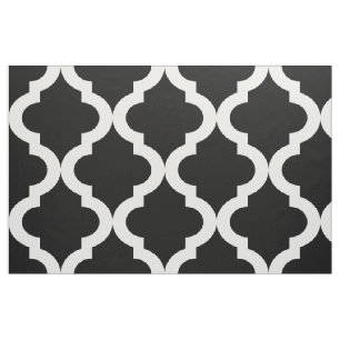 Tissu Copie noire de Quatrefoil de Marocain