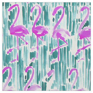 Tissu Copie tropicale FROIDE d'aquarelle de FLAMANT ROSE