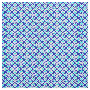 Tissu Copie, turquoise et indigo floraux de kimono