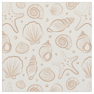Tissu Coquillage de bord de mer Bohème neutre Crème