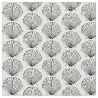 Tissu Coquille noire et blanche