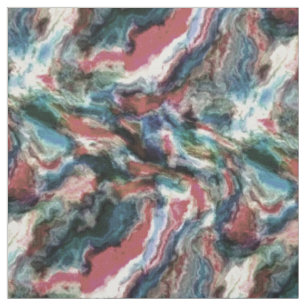 Tissu Corail bleu Turquoise Aquarelle rouge flanquée Mo